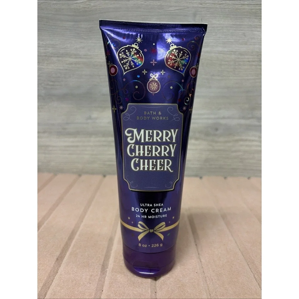 Bath & Body Works Merry Cherry Cheer Body Cream 8oz New (e2)